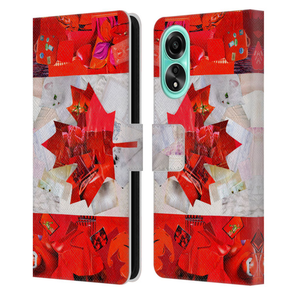 Artpoptart Flags Canada Leather Book Wallet Case Cover For OPPO A78 4G