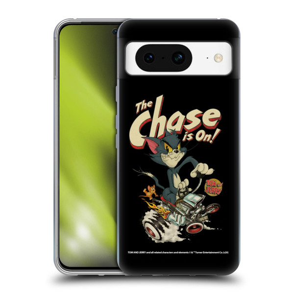 Tom and Jerry Typography Art The Chase Is On Soft Gel Case for Google Pixel 8