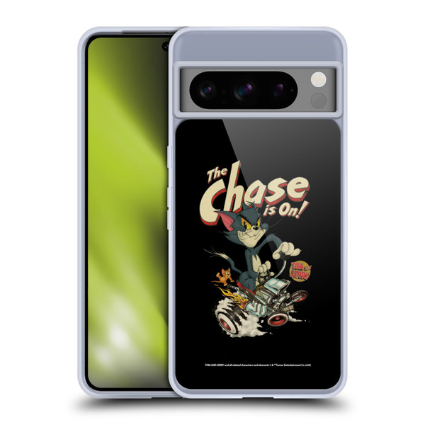Tom and Jerry Typography Art The Chase Is On Soft Gel Case for Google Pixel 8 Pro