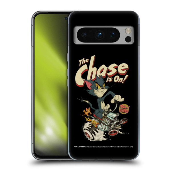 Tom and Jerry Typography Art The Chase Is On Soft Gel Case for Google Pixel 8 Pro