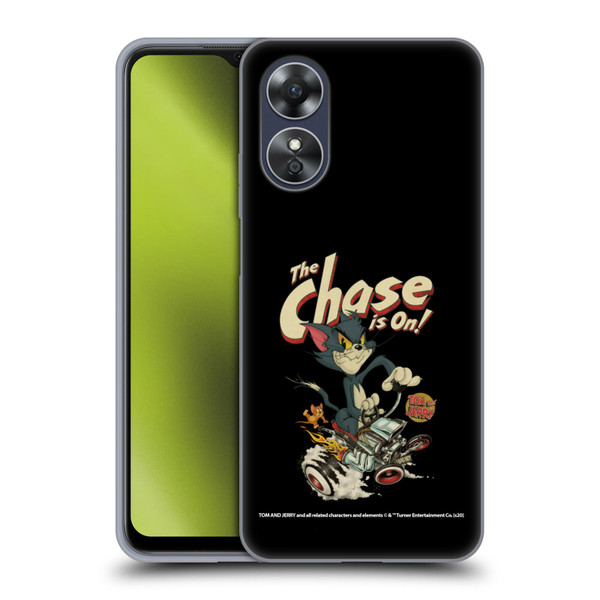 Tom and Jerry Typography Art The Chase Is On Soft Gel Case for OPPO A17