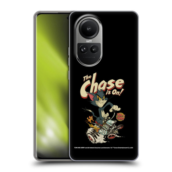Tom and Jerry Typography Art The Chase Is On Soft Gel Case for OPPO Reno10 5G / Reno10 Pro 5G