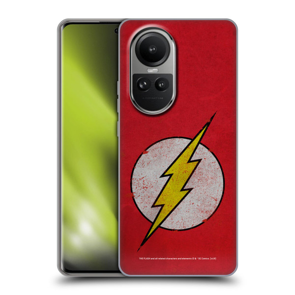 The Flash DC Comics Logo Distressed Look Soft Gel Case for OPPO Reno10 5G / Reno10 Pro 5G