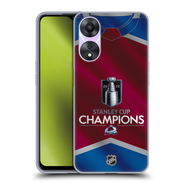 NHL 2022 Stanley Cup Champions Colorado Avalanche Jersey Soft Gel Case for OPPO A78 4G