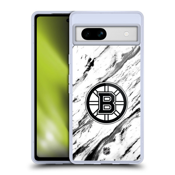 NHL Boston Bruins Marble Soft Gel Case for Google Pixel 7a