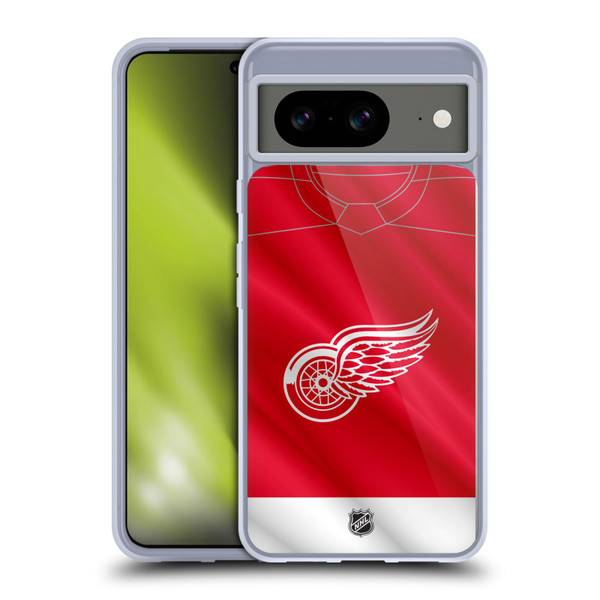 NHL Detroit Red Wings Jersey Soft Gel Case for Google Pixel 8