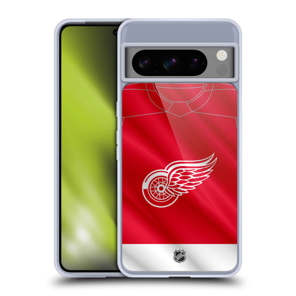 NHL Detroit Red Wings Jersey Soft Gel Case for Google Pixel 8 Pro