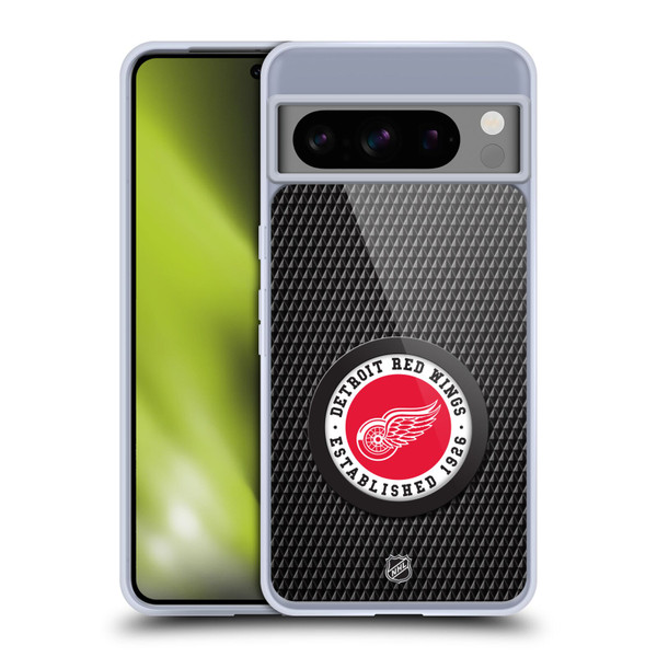 NHL Detroit Red Wings Puck Texture Soft Gel Case for Google Pixel 8 Pro