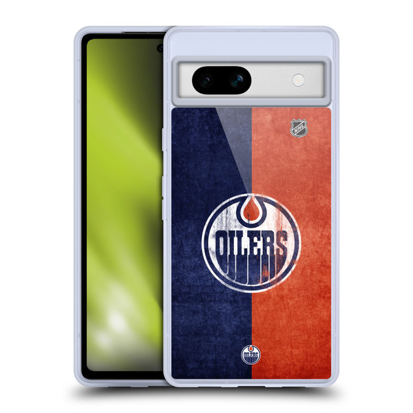 NHL Edmonton Oilers Half Distressed Soft Gel Case for Google Pixel 7a