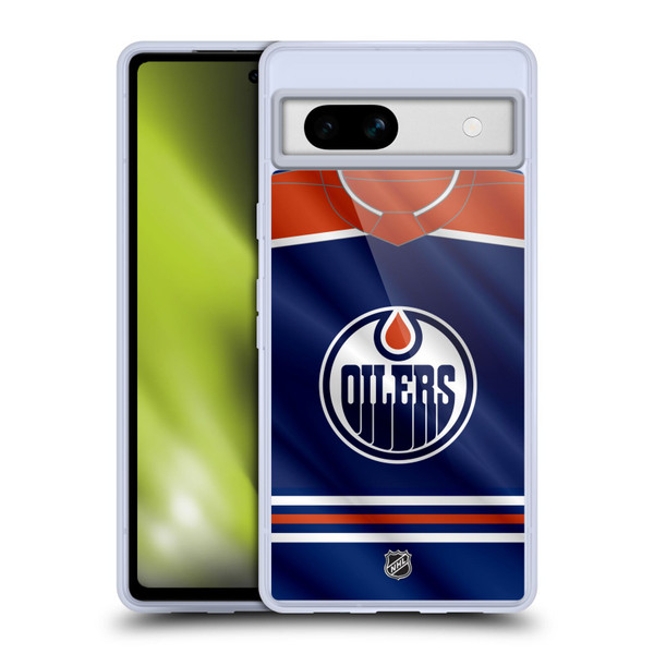 NHL Edmonton Oilers Jersey Soft Gel Case for Google Pixel 7a