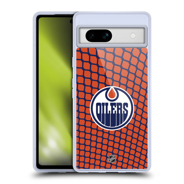 NHL Edmonton Oilers Net Pattern Soft Gel Case for Google Pixel 7a