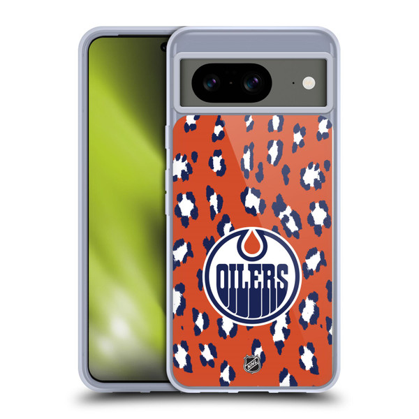 NHL Edmonton Oilers Leopard Patten Soft Gel Case for Google Pixel 8