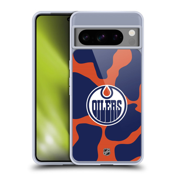 NHL Edmonton Oilers Cow Pattern Soft Gel Case for Google Pixel 8 Pro