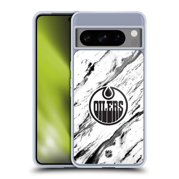 NHL Edmonton Oilers Marble Soft Gel Case for Google Pixel 8 Pro