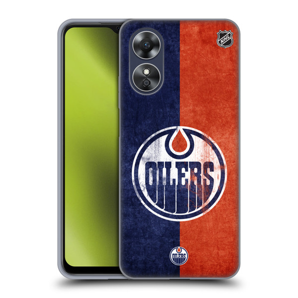 NHL Edmonton Oilers Half Distressed Soft Gel Case for OPPO A17