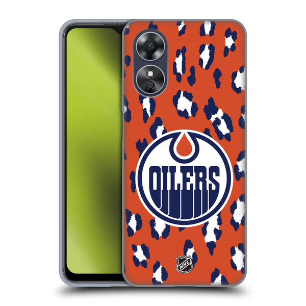 NHL Edmonton Oilers Leopard Patten Soft Gel Case for OPPO A17