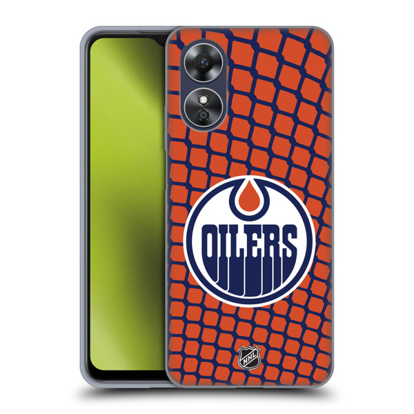 NHL Edmonton Oilers Net Pattern Soft Gel Case for OPPO A17