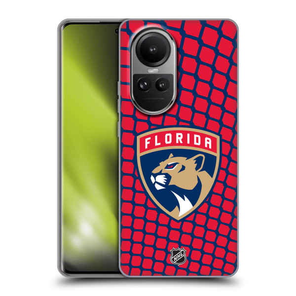 NHL Florida Panthers Net Pattern Soft Gel Case for OPPO Reno10 5G / Reno10 Pro 5G