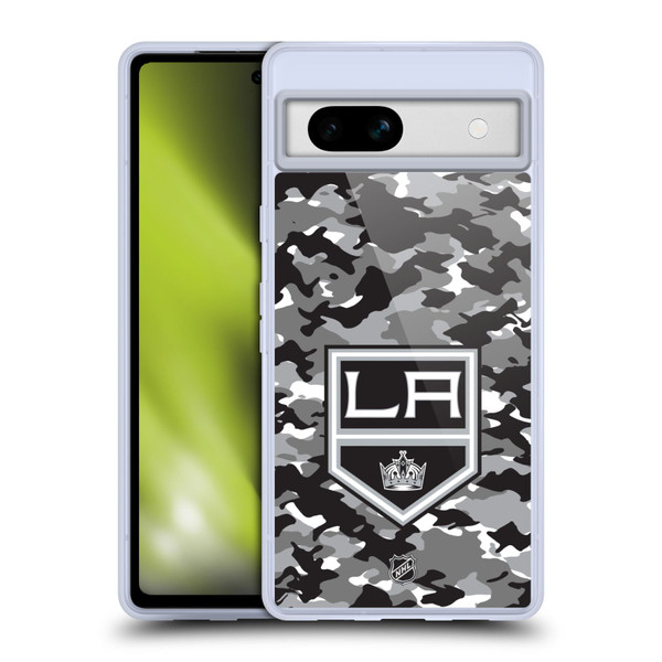 NHL Los Angeles Kings Camouflage Soft Gel Case for Google Pixel 7a