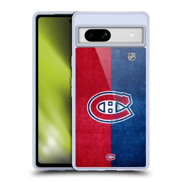 NHL Montreal Canadiens Half Distressed Soft Gel Case for Google Pixel 7a
