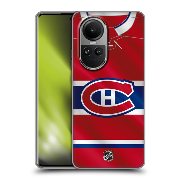 NHL Montreal Canadiens Jersey Soft Gel Case for OPPO Reno10 5G / Reno10 Pro 5G