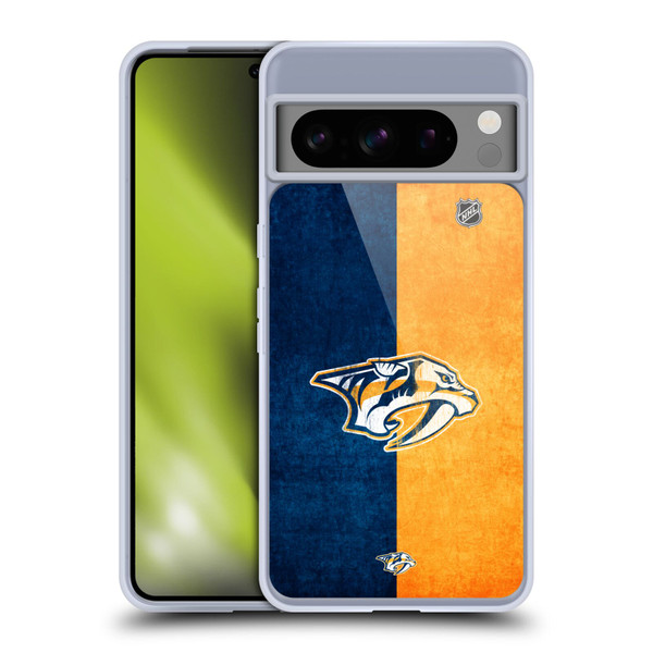 NHL Nashville Predators Half Distressed Soft Gel Case for Google Pixel 8 Pro