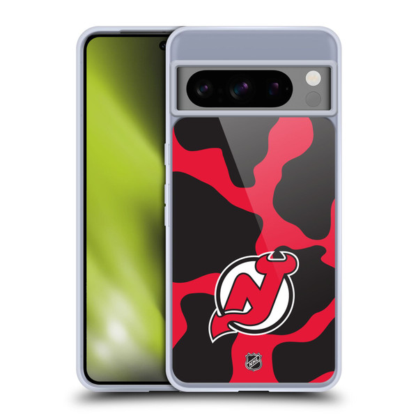 NHL New Jersey Devils Cow Pattern Soft Gel Case for Google Pixel 8 Pro