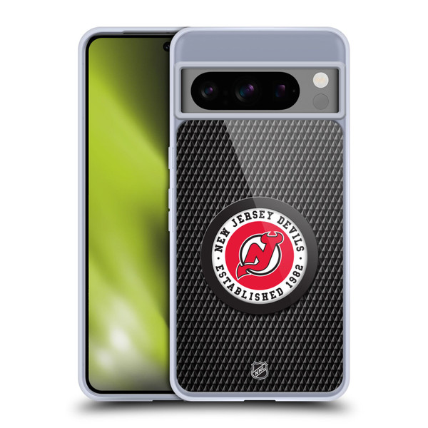 NHL New Jersey Devils Puck Texture Soft Gel Case for Google Pixel 8 Pro