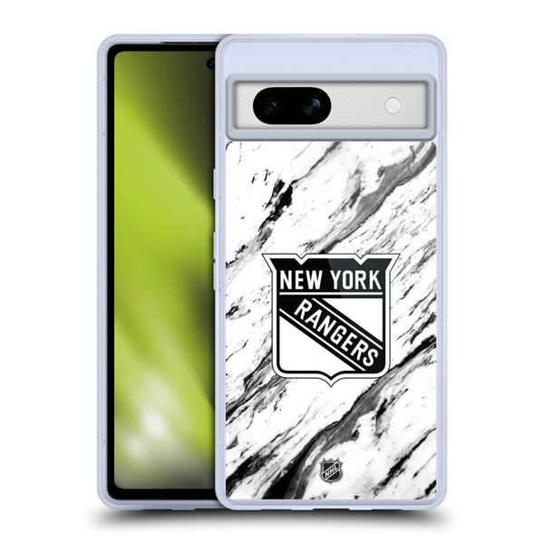 NHL New York Rangers Marble Soft Gel Case for Google Pixel 7a