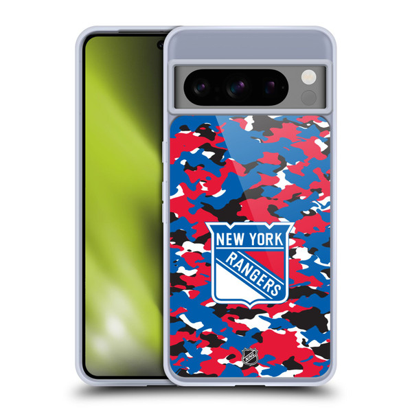 NHL New York Rangers Camouflage Soft Gel Case for Google Pixel 8 Pro