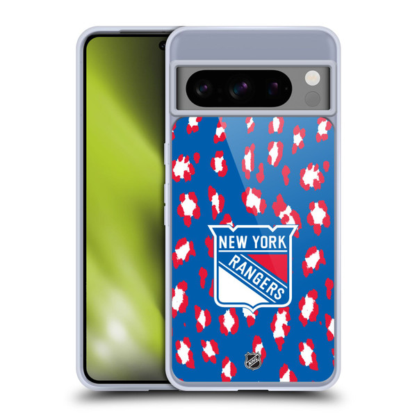 NHL New York Rangers Leopard Patten Soft Gel Case for Google Pixel 8 Pro