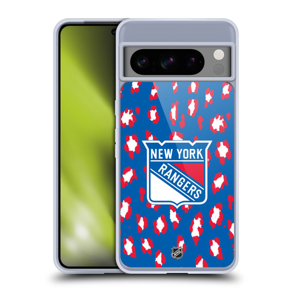 NHL New York Rangers Leopard Pattern Soft Gel Case for Google Pixel 8 Pro