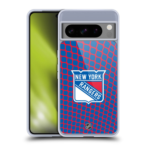 NHL New York Rangers Net Pattern Soft Gel Case for Google Pixel 8 Pro