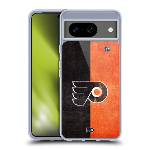 NHL Philadelphia Flyers Half Distressed Soft Gel Case for Google Pixel 8