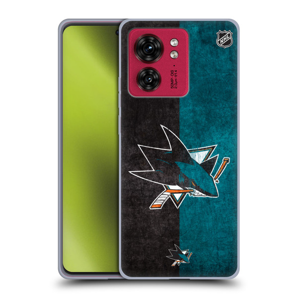 NHL San Jose Sharks Half Distressed Soft Gel Case for Motorola Moto Edge 40