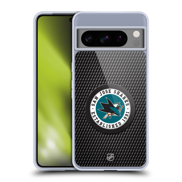 NHL San Jose Sharks Puck Texture Soft Gel Case for Google Pixel 8 Pro