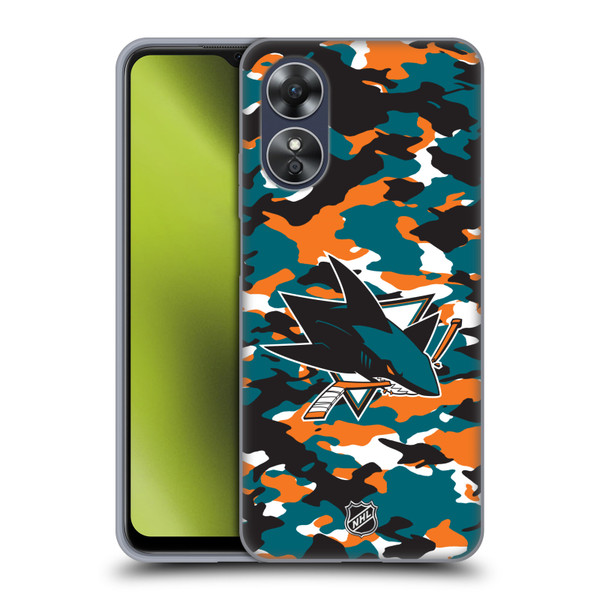 NHL San Jose Sharks Camouflage Soft Gel Case for OPPO A17