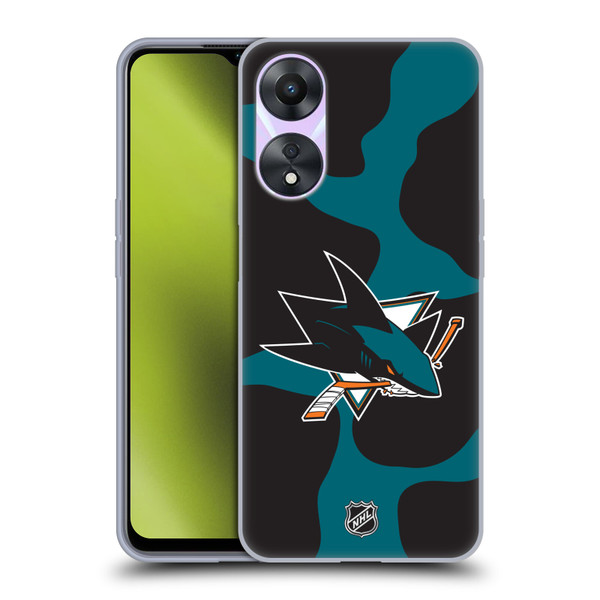 NHL San Jose Sharks Cow Pattern Soft Gel Case for OPPO A78 4G