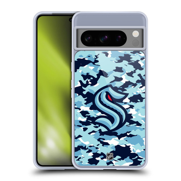 NHL Seattle Kraken Camouflage Soft Gel Case for Google Pixel 8 Pro