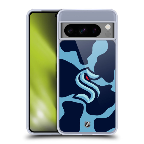 NHL Seattle Kraken Cow Pattern Soft Gel Case for Google Pixel 8 Pro