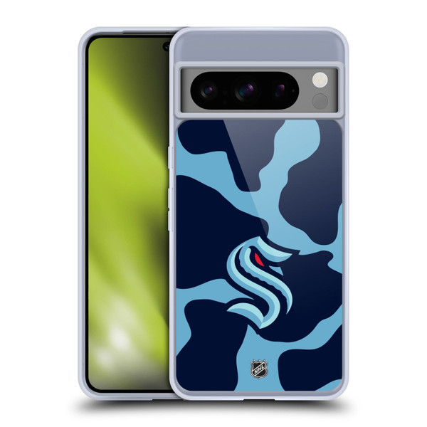 NHL Seattle Kraken Cow Pattern Soft Gel Case for Google Pixel 8 Pro