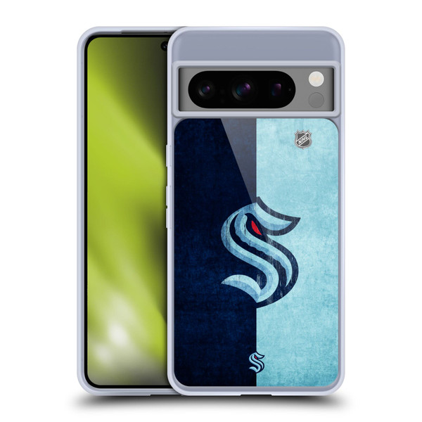 NHL Seattle Kraken Half Distressed Soft Gel Case for Google Pixel 8 Pro