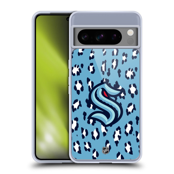 NHL Seattle Kraken Leopard Pattern Soft Gel Case for Google Pixel 8 Pro