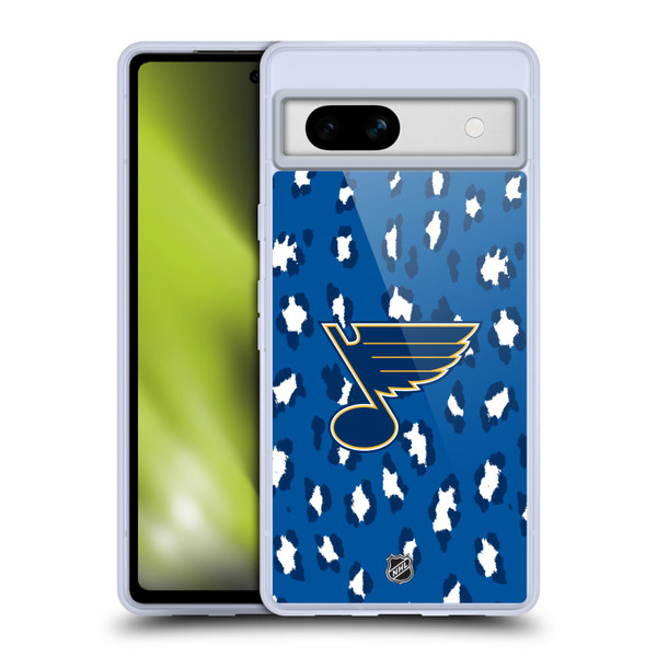 NHL St Louis Blues Leopard Pattern Soft Gel Case for Google Pixel 7a