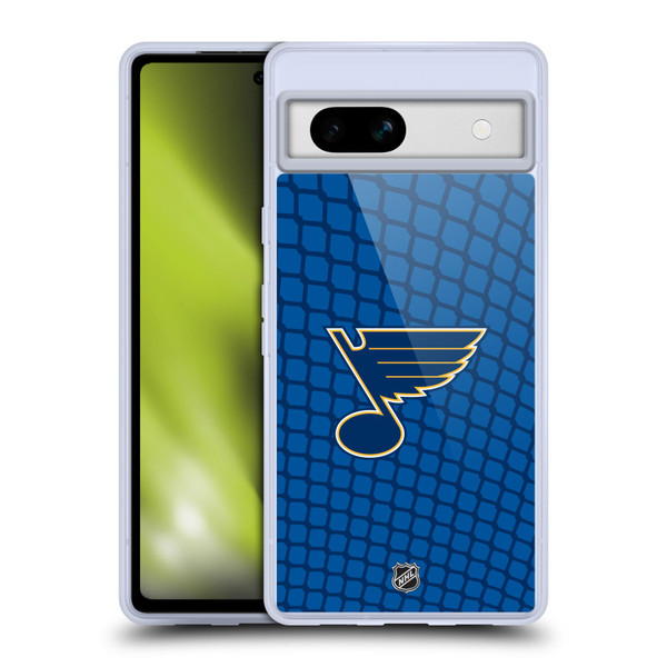 NHL St Louis Blues Net Pattern Soft Gel Case for Google Pixel 7a