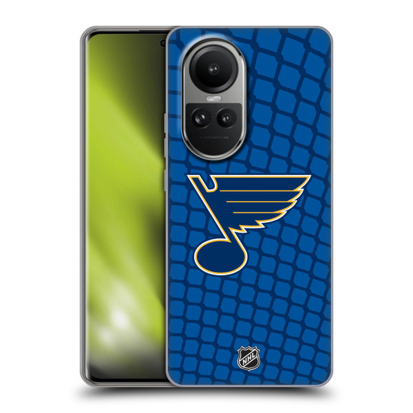 NHL St Louis Blues Net Pattern Soft Gel Case for OPPO Reno10 5G / Reno10 Pro 5G
