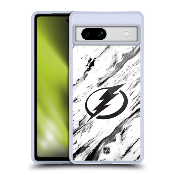 NHL Tampa Bay Lightning Marble Soft Gel Case for Google Pixel 7a