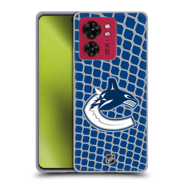NHL Vancouver Canucks Net Pattern Soft Gel Case for Motorola Moto Edge 40