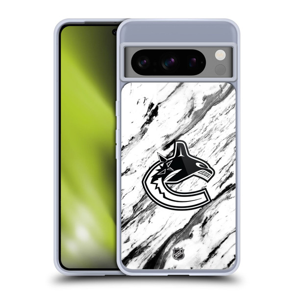 NHL Vancouver Canucks Marble Soft Gel Case for Google Pixel 8 Pro