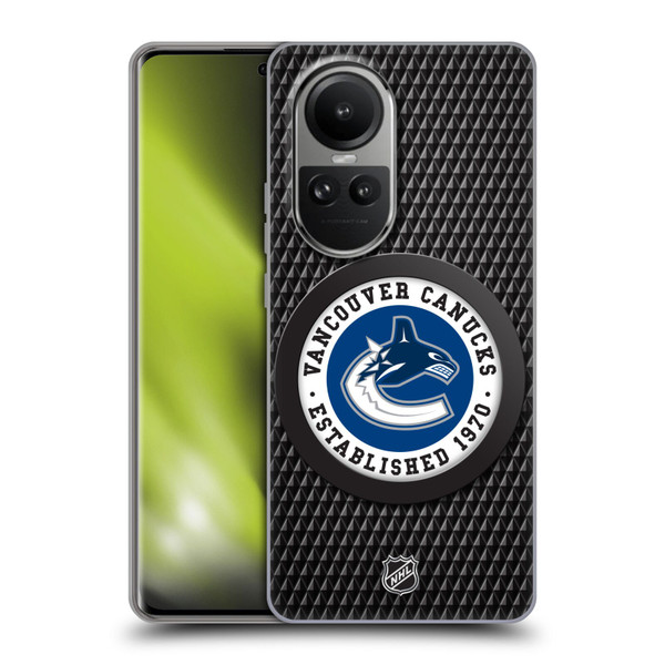 NHL Vancouver Canucks Puck Texture Soft Gel Case for OPPO Reno10 5G / Reno10 Pro 5G